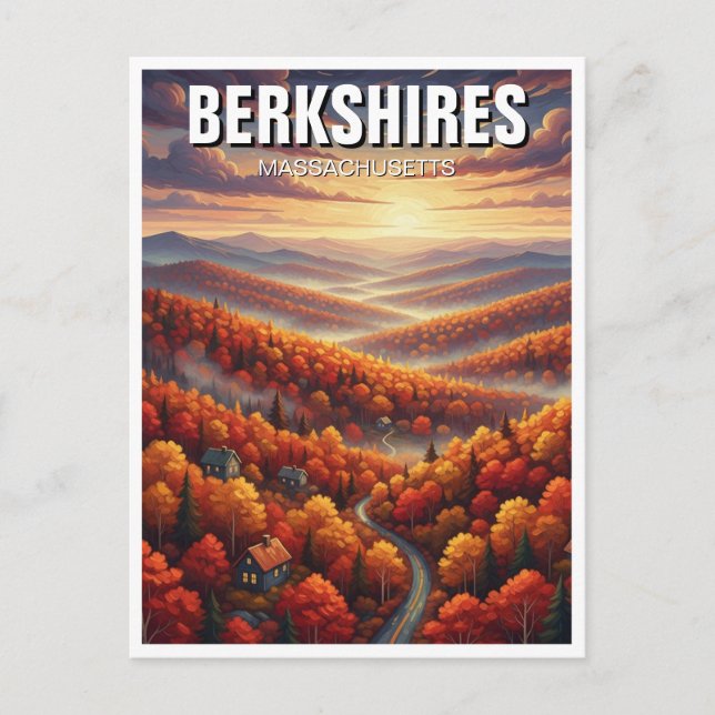 Berkshires Massachusetts Travel Vykort (Framsida)