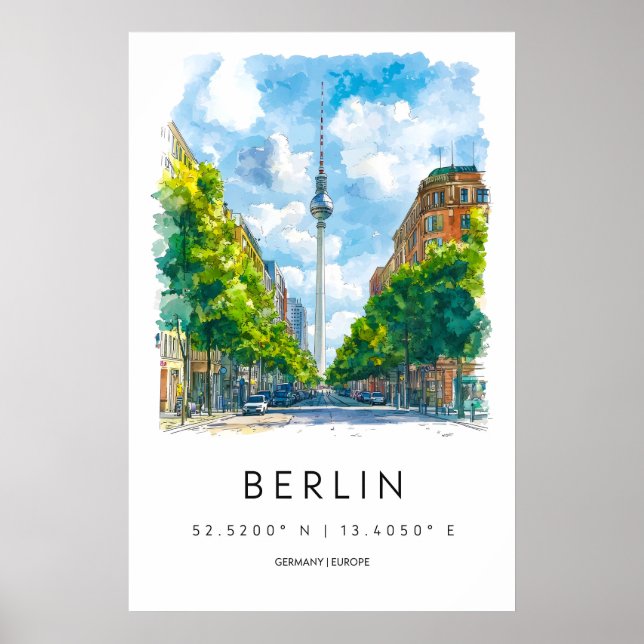 Berlin Akvarell 1 Poster (Framsidan)