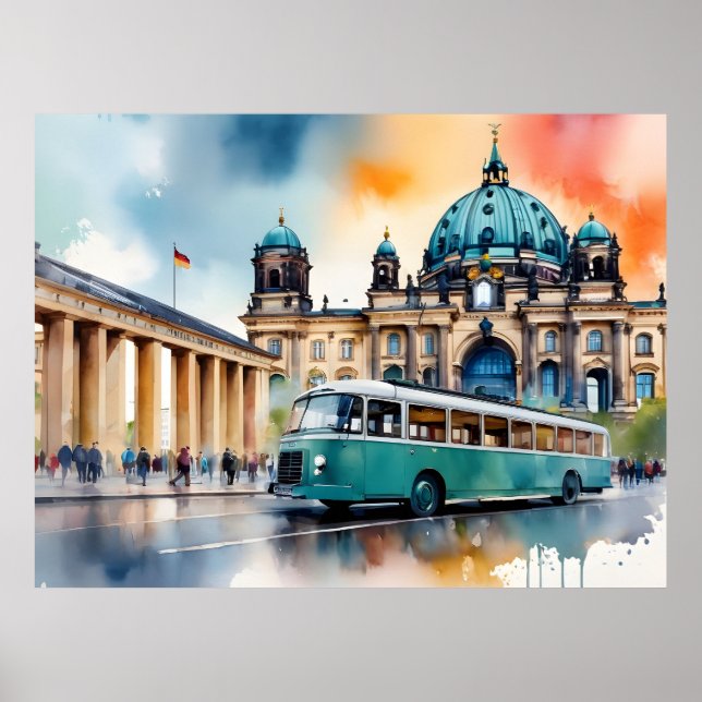 Berlin akvarell konst poster (Framsidan)