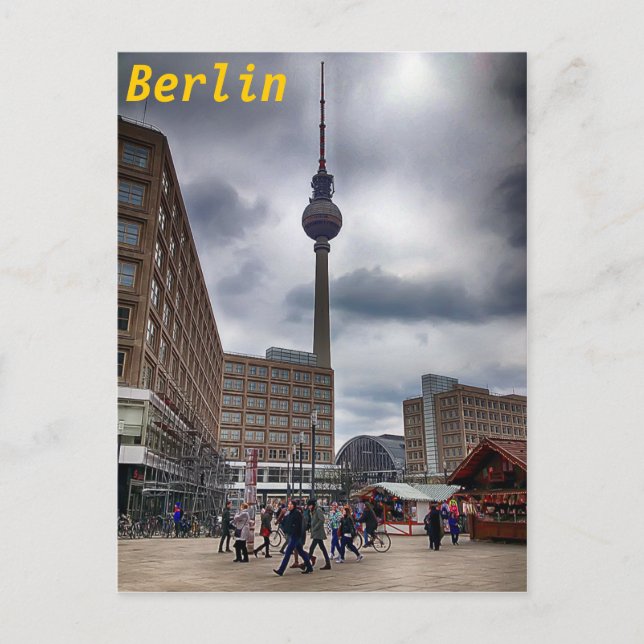 Berlin Alexanderplatz Fernsehturm Postcard Vykort (Framsida)
