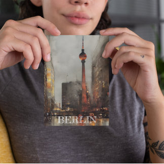 Berlin Alexanderplatz Illustration Vykort