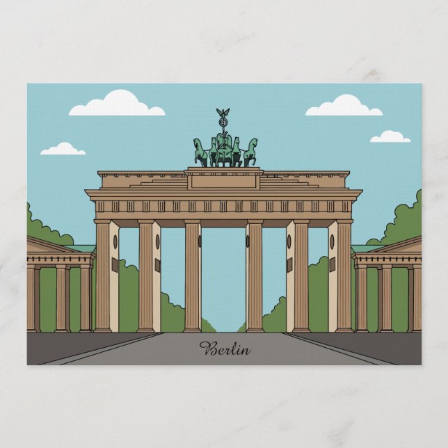 Berlin Brandenburg Gate – Classic City Landmark Inbjudningar (Framsida)