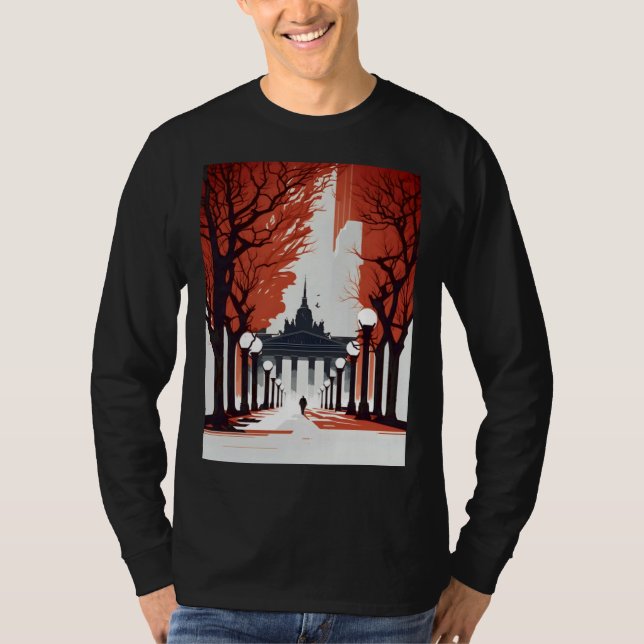 Berlin Brandenburg Minimalist Gate T Shirt (Framsida)