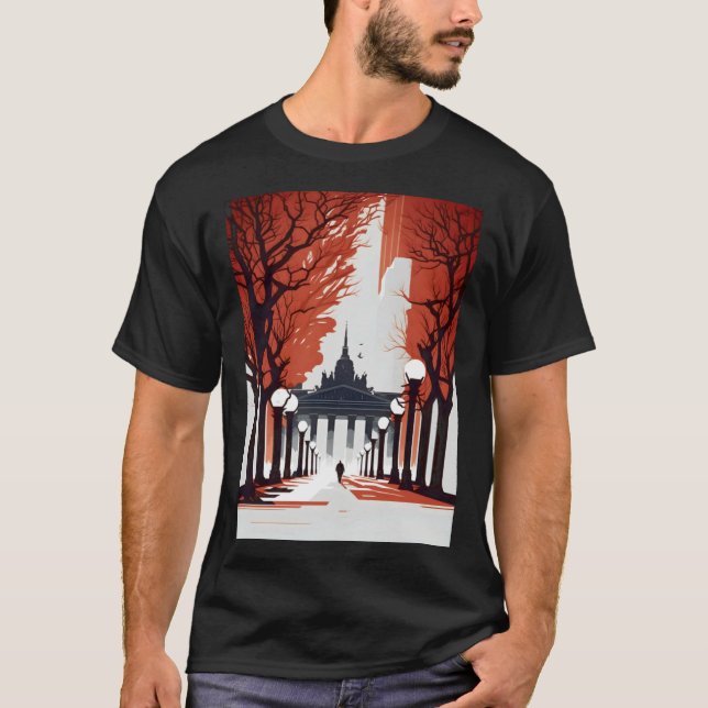 Berlin Brandenburg Minimalist Gate T Shirt (Framsida)
