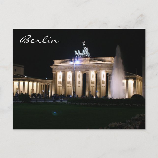 berlin brandenburg natt vykort (Framsida)