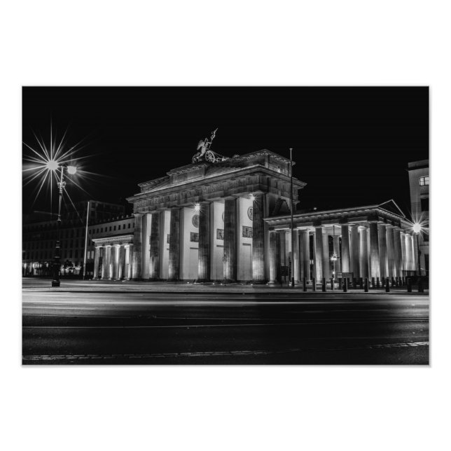 Berlin Brandenburger Tor bei Nacht Fototryck (Framsidan)