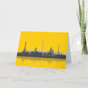 Berlin City Skyline Grußkarte / Klappkarte Kort