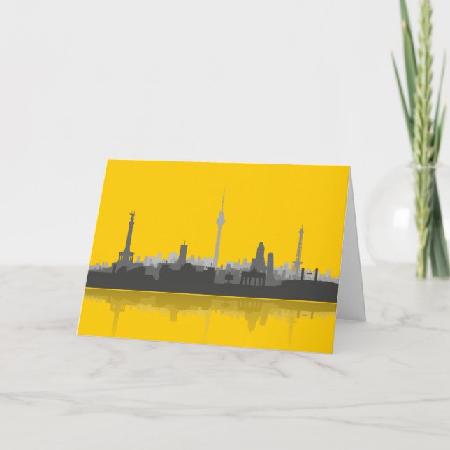 Berlin City Skyline Grußkarte / Klappkarte Kort (Framsida)
