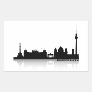Berlin Cityscape_2 Rektangulärt Klistermärke