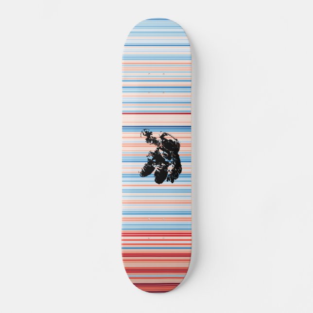 Berlin Clima Stripes Astronaut Cosmonaut 1881-2019 Mini Skateboard Bräda 18,5 Cm (Framsida)