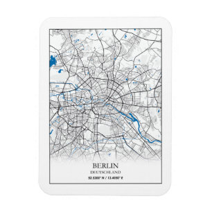 Berlin Deutschland Tyskland City Karta Travel Älsk Magnet