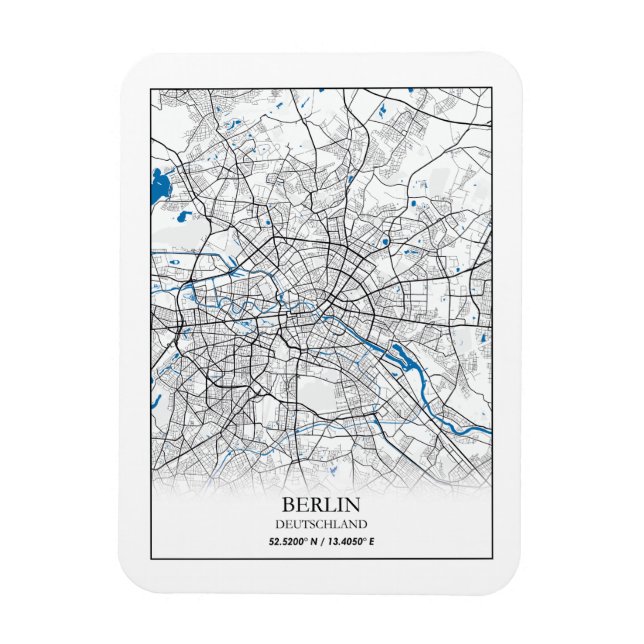 Berlin Deutschland Tyskland City Karta Travel Älsk Magnet (Vertikal)