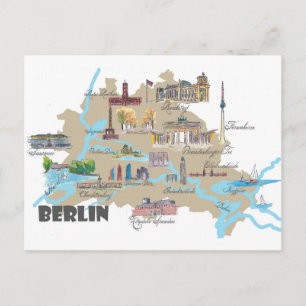 Berlin Favorite Karta med siktande högdagrar Vykort