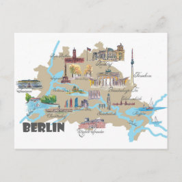 Berlin Favorite Karta med siktande högdagrar Vykort
