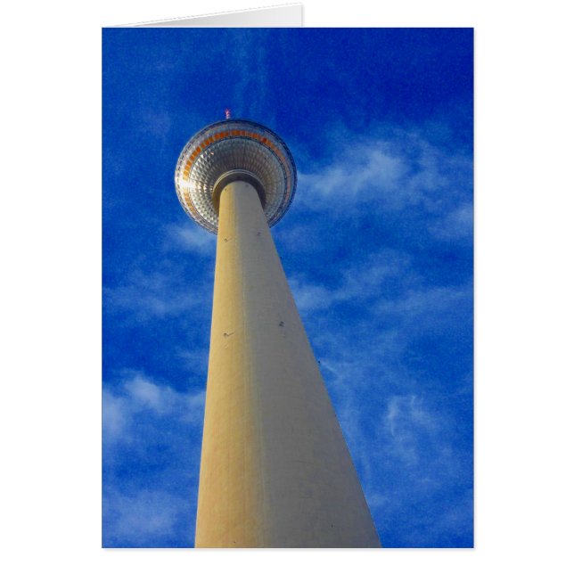 berlin fernsehturm blue hälsningskort (Framsidan)
