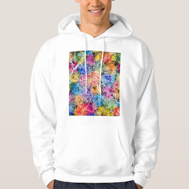Berlin Germany City Map Hoodie (Framsida)