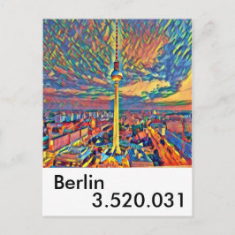Berlin Hauptstadt Fernsehturm bunt Einwohner Vykort
