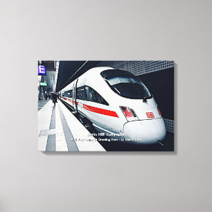 Berlin HBF Europaplat Modern Tåg - lägg till Namn Canvastryck