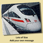 Berlin HBF Europaplat Modern Tåg - lägg till Namn Pussel<br><div class="desc">Berlin HBF Europaplat Electric Tåg - Lägg till ditt namn eller ett Hälsning - Ändra alla texter eller tomma valfria texter för att ta bort dem. Se min affär för mycket mer Steam och Diesel Tåg Gift Ideas.</div>