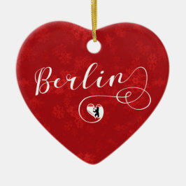Berlin Heart, Julgran Ornament, Tyskland Julgransprydnad Keramik
