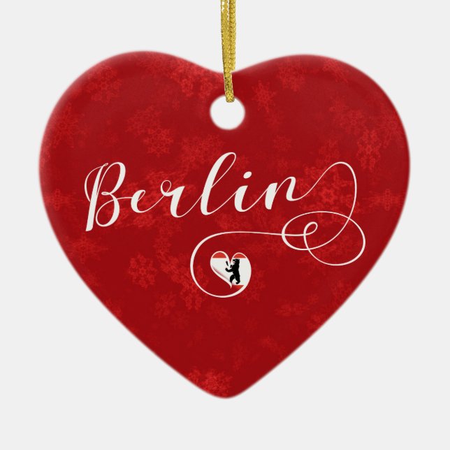 Berlin Heart, Julgran Ornament, Tyskland Julgransprydnad Keramik (Framsidan)