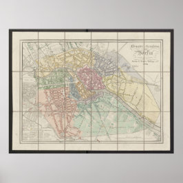 Berlin karta, Neuester Grundriss, Tyskland plan Poster