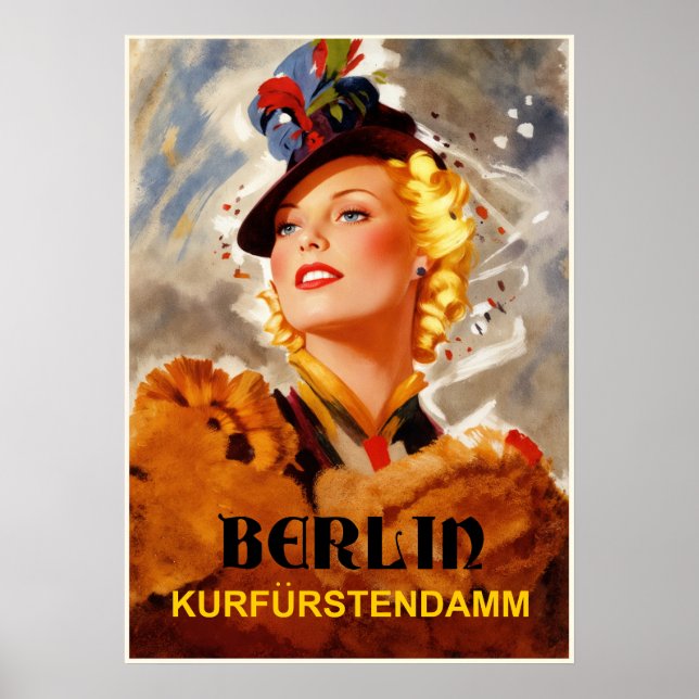 Berlin Kurfürstendamm Resoreraffisch Poster (Framsidan)
