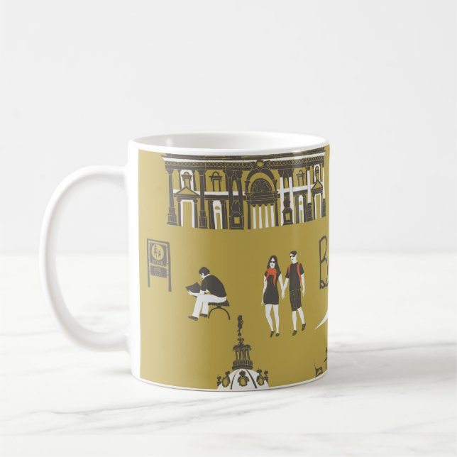Berlin Landmarks, monumental Illustration. Kaffemugg (Vänster)