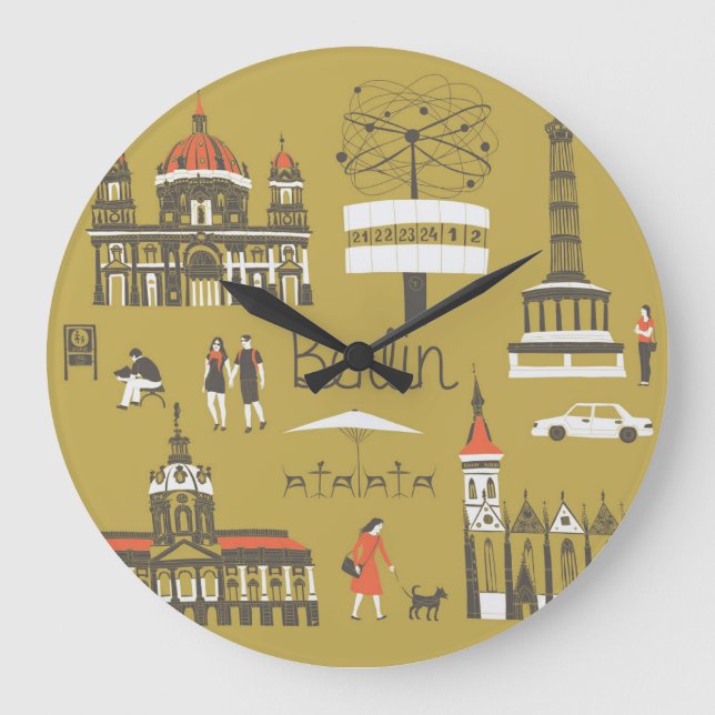 Berlin Landmarks, monumental Illustration. Stor Klocka (Framsida)