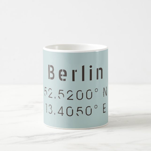 Berlin Latitude Longitud Kaffemugg (Center)