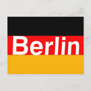 Berlin-Logotypen i White på tyska Flagga Vykort