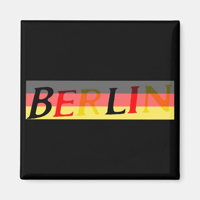 Berlin-Logotypen på tyska Flagga Magnet (Framsidan)