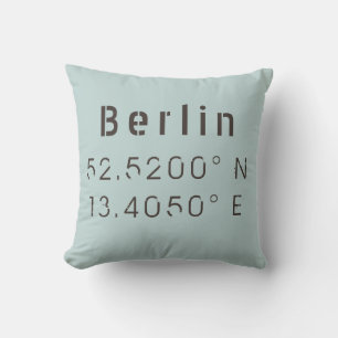 Berlin Longitud Latitud Kuddöverkast Kudde