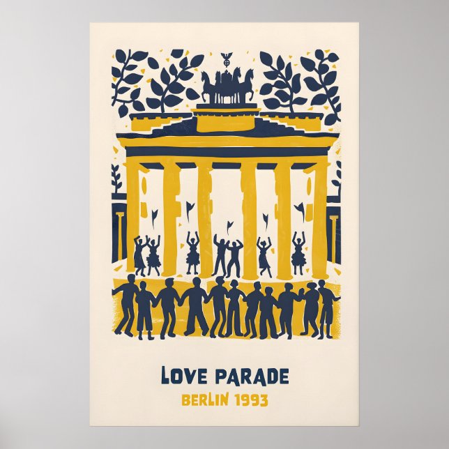 Berlin Love Parade Affisch - Brandenburger Tor (Framsidan)