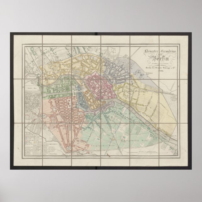 Berlin Map, Neuester Grundriss, Germany Plan Poster (Framsidan)