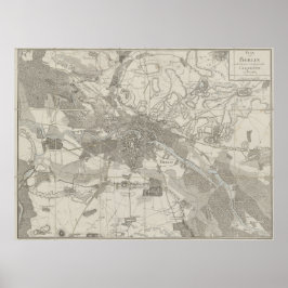 Berlin Map, Plan of the City, Surrounding District Poster