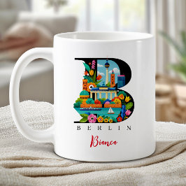 Berlin-monogram Bokstav B Personligt Gåva Kaffemugg