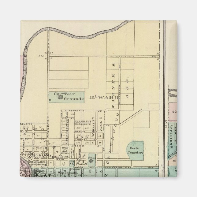 Berlin och byn Plymouth Magnet (Framsidan)