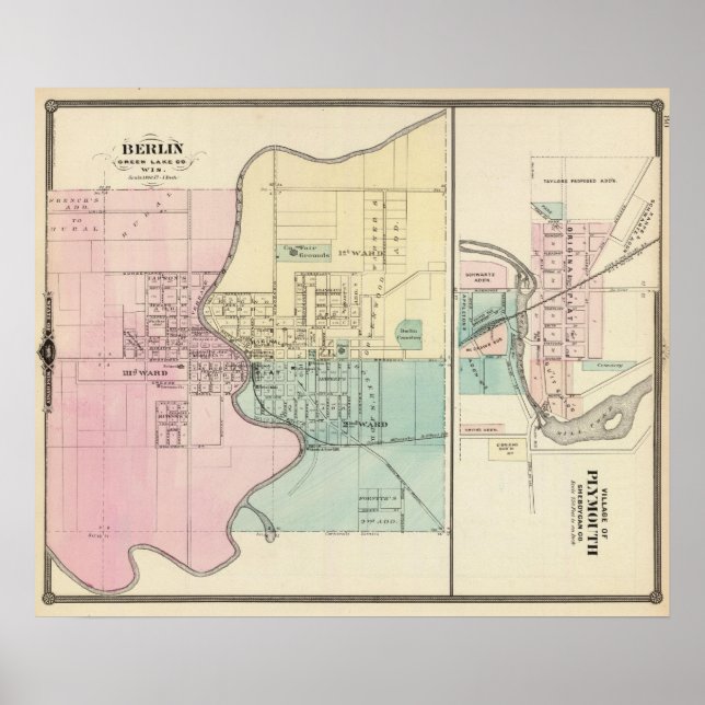 Berlin och byn Plymouth Poster (Framsidan)