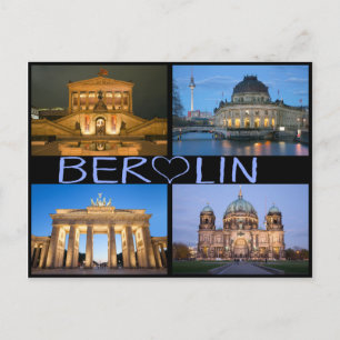 Berlin på natten vykort
