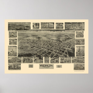 Berlin, PA Panoramic Karta - 1905 Poster