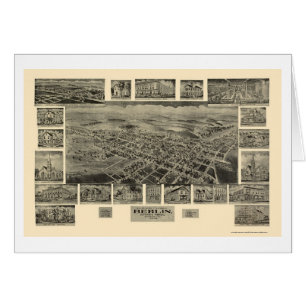 Berlin panorama- karta för PA - 1905 Hälsningskort