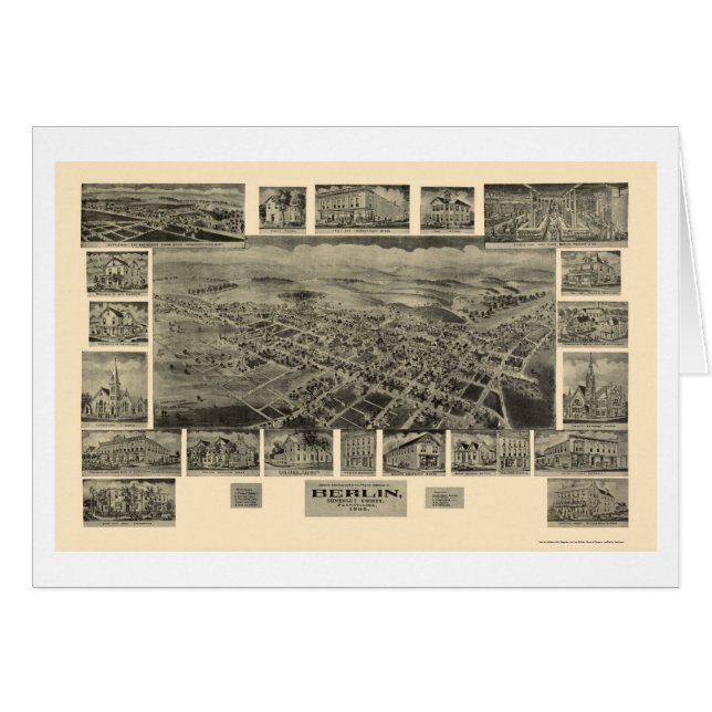 Berlin panorama- karta för PA - 1905 Hälsningskort (Framsidan Horizontal)