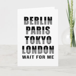 Berlin Paris Tokyo London Cities City Funny Gift Kort