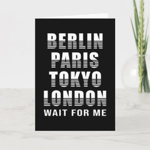 Berlin Paris Tokyo London City Cities Funny Gift Kort