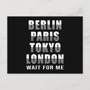 Berlin Paris Tokyo London City Cities Funny Gift Vykort