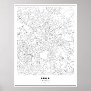 Berlin, Poster av Tysklant minimalistiskt Karta (S