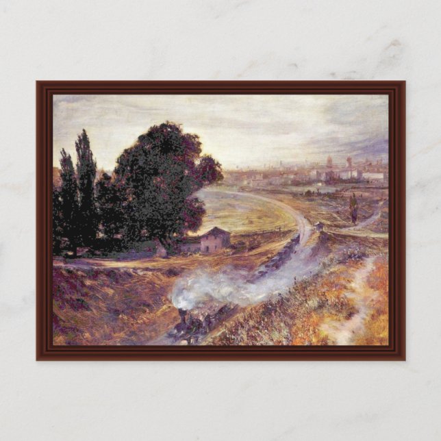 Berlin-Potsdamer Bahn av Menzel Adolph Von Vykort (Framsida)