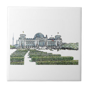 Berlin Reichstag German Parliament Sketch Kakelplatta