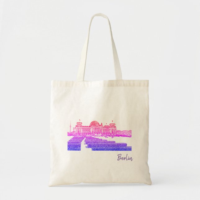 Berlin Reichstag Tyska parlamentet Sketch Tote Bag Tygkasse (Framsidan)